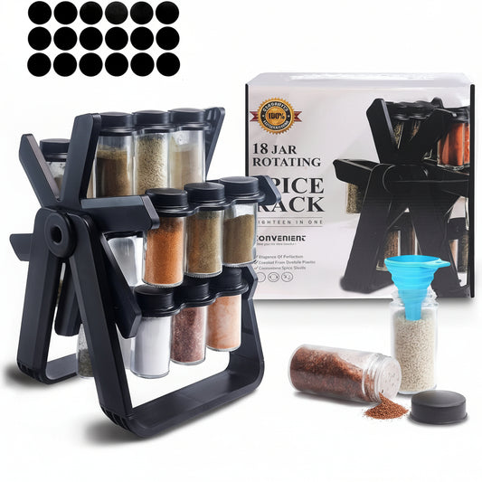 Spice Rack Organizer With 18 Spice Jars