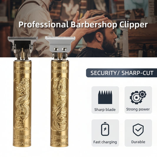 Gold Dragon Usb Rechargeable Cordless Men Professional Barber Electric Haircut Razor VintageT9 Hair Trimmers